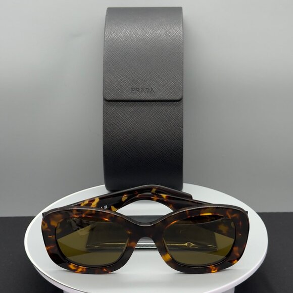 Prada Sunglasses SPR A13 VAU-01T Honey Brown Tortoise 54 23 145 Case Cloth - Picture 1 of 13